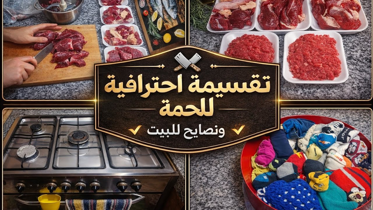 # تقسيمة احترافية للحمة 💪وحيل مطبخية و منزلية 🏡🏕️🌿