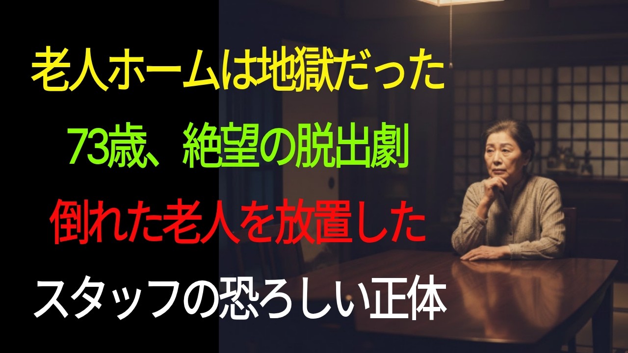 【実録】高級老人ホームの地獄…73歳老女が震えたスタッフの正体。倒れた入居者を放置する恐ろしい裏側とは？[人生の末路] #老人ホーム #老後崩壊 #実話 #孤独死 #闇 #シニアマンション