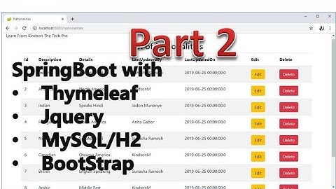 CRUD With Spring, H2, Thymeleaf, Bootstrap, JQuery, MySQL (Step by Step Procedure) - Part 2