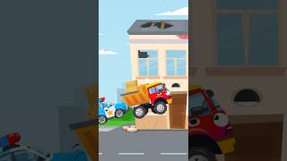 Police Car 🚓 And Truck 🚚Car Cartoon 😊 #racing #cars #policecar #animation #carsforkids #truck