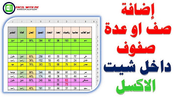 اضافة صف او عدة صفوف دفعة واحدة داخل ورقة الاكسل