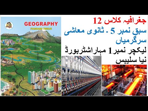 جغرافیہ کلاس 12 سبق نمبر 5   ثانوی معاشی سرگرمیاں لیکچر نمبر 1 مہاراشٹر بورڈ نیا سلیبس