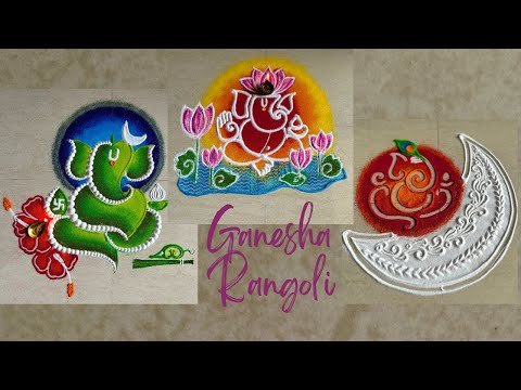 Beautiful and unique Ganesha rangoli designs! 🌺✨ #ganeshachaturti #rangoli @Poonam_Patil