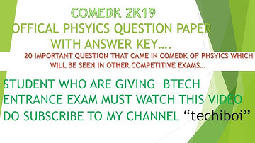 Comedk 2019 physics paper with answer key