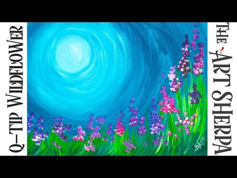 How to paint Acrylic Wildflowers easy with Q-tips