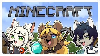 【Minecraft】ケモノ3匹マイクラサバイバル生活3日目【新人Vtuber】
