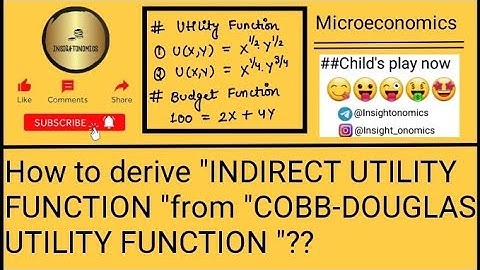 How to derive #DEMAND FUNCTION & #INDIRECT UTILITY FUNCTION || COBB-DOUGLAS UTILITY FUNCTION??