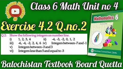 How to show integers on number line? / #integers Exercise 4.2 Q.2 class 6 Math Balochistan Board