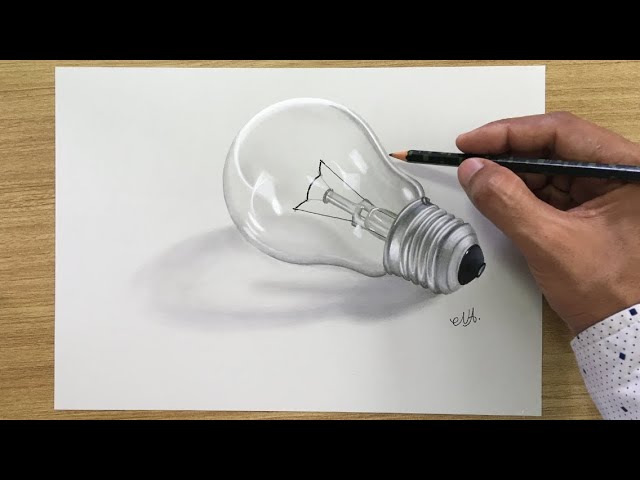 How to Draw with Graphite Pencils - Realistic Light Bulb 