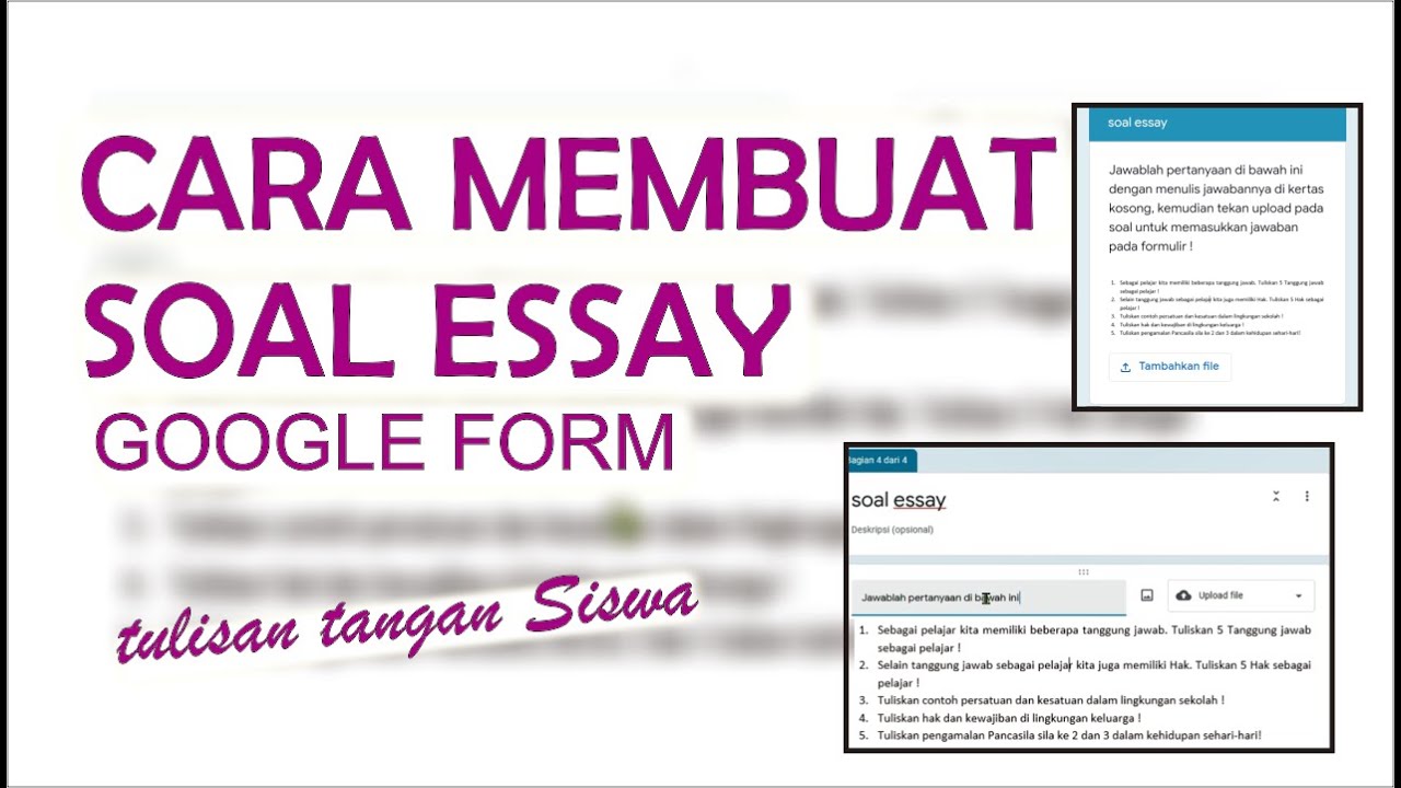 cara membuat google form essay