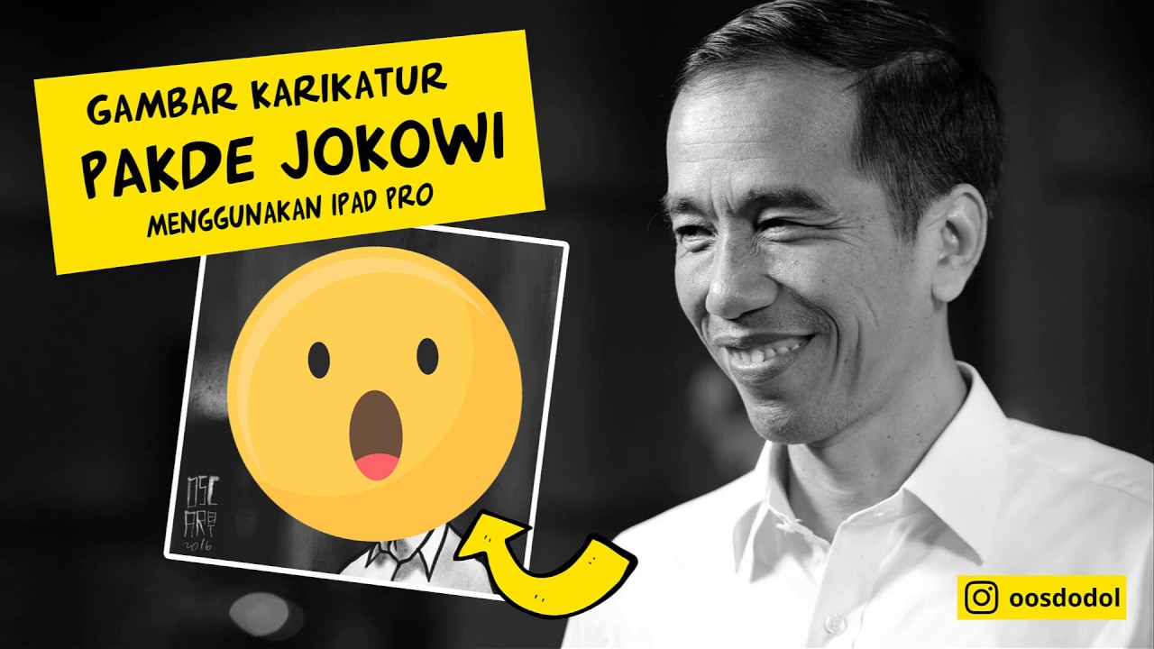 Cara Menggambar Karikatur Presiden Jokowi - YouTube
