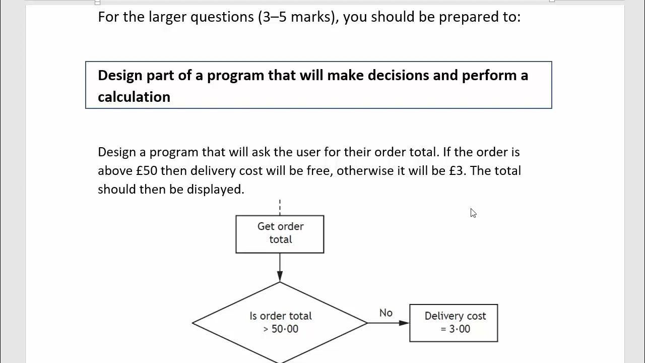 N5 Computing Science SQA Guidance make a decision perform a calculation ...