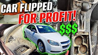 Flipping This $2800 Chevy Malibu For Profit $$$ Side Hustle! Disgusting Car Detailing Restoration