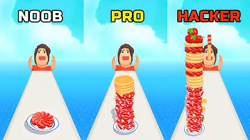 NOOB vs PRO vs HACKER In PANCAKE RUN! (ALL LEVELS!)