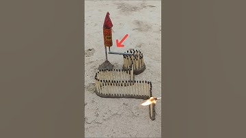 Matchstick Chain Reaction Ignites Rocket | Satisfying Firework Setup! 🔥 #shortsvideo #amzingshorts