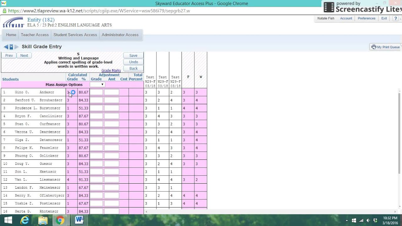 Skyward: Overriding Grades - YouTube