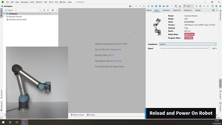 Connect the Robot - Universal Robots e-series