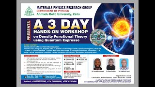 Density Functional Theory (DFT) using Quantum Espresso (1st Technical Session)