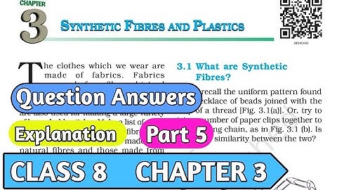 Ncert Class 8 Science Chapter 3 Question Answers | Synthetic Fibres and Plastics | MD Sir | Part 5