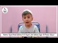 B2name syed hadi abbas so syed jari abbas age 6 years place alipur