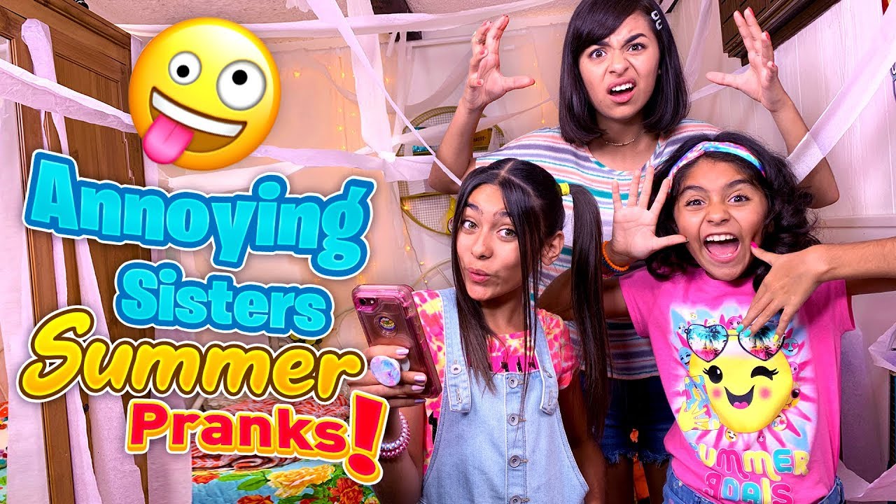 Annoying Siblings Summer Pranks - Funny Skits // GEM Sisters - YouTube