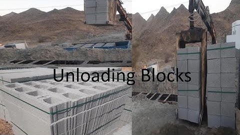 Unloading Blocks Using Crane | Easy way to Unloading Hollow & Solid Bricks at Construction Site