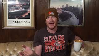 Mike Polk Jr. reacts to the Cleveland Browns losing streak to the Pittsburgh Steelers at Heinz Field