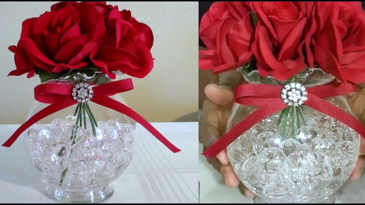 DIY| DOLLAR TREE VALENTINE BLING ROSE DECOR - YouTube