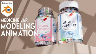 Blender Modeling Tutorial - How To Model A Medicine Jar & Pills Animation