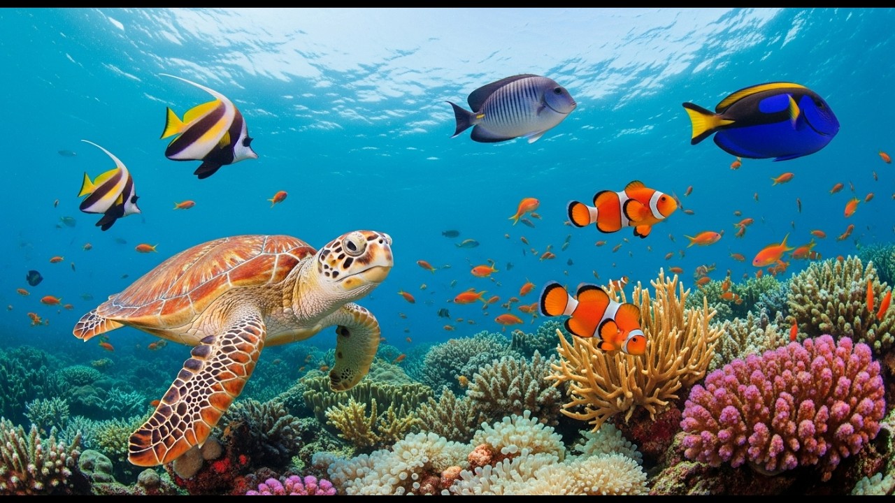 Ocean Wildlife 4K 🌊| Vibrant Coral Reef Fish and Calm Ocean Views for Deep Sleep #Sleep #Ocean