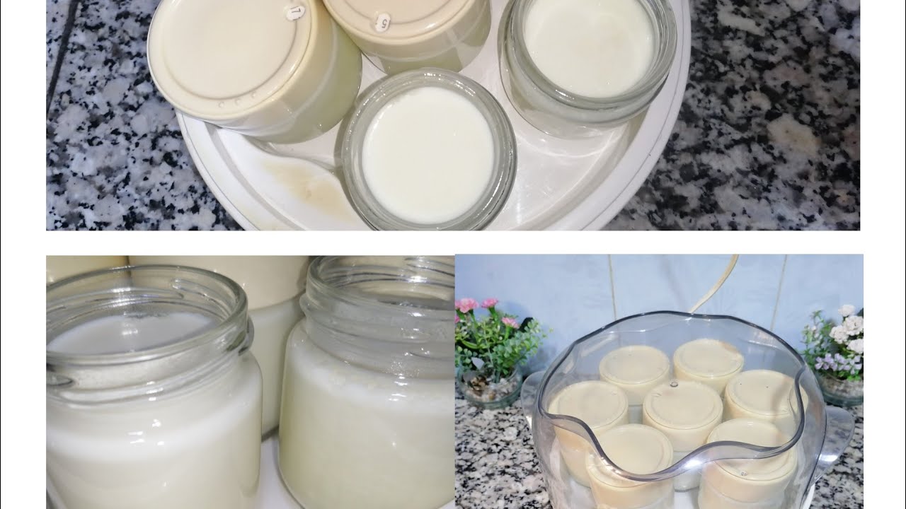 طريقة تحضير دانون منزلي في الآلة صنع دانون - YouTube