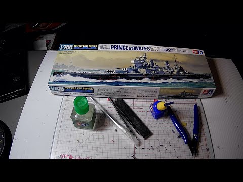 Tamiya 1/700 Prince of Wales Battleship Build Part One - YouTube
