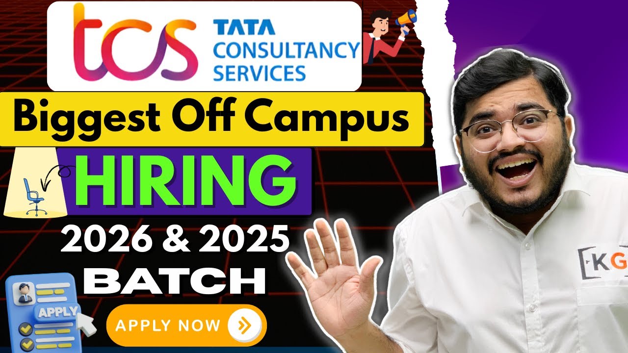 TCS Biggest Off Campus Hiring for 2026 and 2025 Batch | TCS Ignite & Smart Hiring 2025–26🔥 | Apply