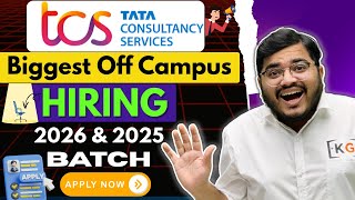 TCS Biggest Off Campus Hiring for 2026 and 2025 Batch | TCS Ignite &amp; Smart Hiring 2025–26🔥 | Apply
