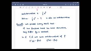 Single variable calculus lecture 25: antiderivatives