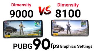 Dimensity 9000 vs 8100 PUBG 90fps Graphic Settings🔥🔥🔥