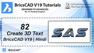 BricsCAD V19 Tutorial 82: How to create 3D Text in Bricscad? | MText, Text Explode, Extrude | Hindi