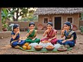 Miniature doll cooking sambar, rice, potato fry💫 #cooking #reels #asmr #viral #ai #food #village 