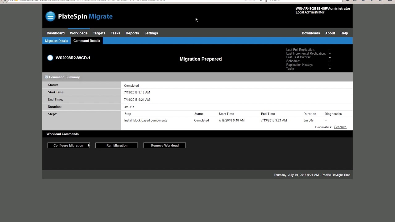 platespin migrate