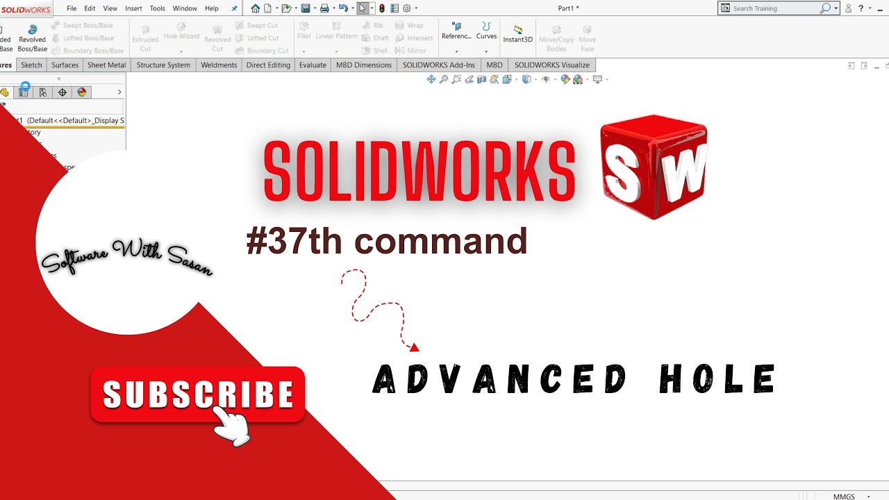 How to use advanced hole in solidworks - YouTube