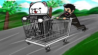 เจ้าหมีนั่งบนรถเข็น - Pushcart Obby Roblox