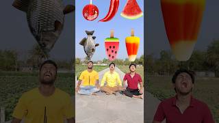 Icecream, Lolipop, Fruits, Popcorn Vs Fish, Chilli, Shekhar Eating Game For Three Brothers