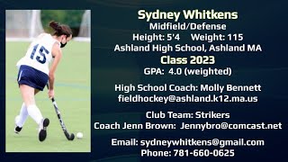 Sydney Whitkens Field Hockey Highlight Film Recruiting Tape