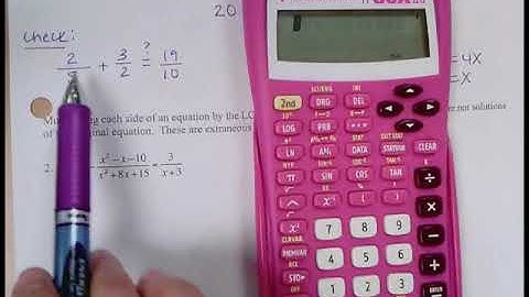 Lesson 8.6A Solving Rational Equations and Inequalities
