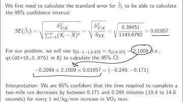 Simple Linear Regression: Continuous Predictor Example