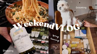 WEEKEND VLOG | DEEP Spring Cleaning, Sleep Over, Grooming, Shopping