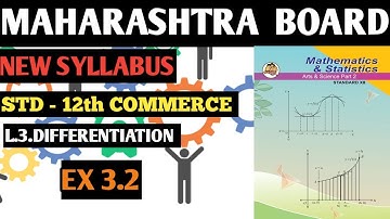 3. Differentiation | Exercise 3.2 | 12th commerce maths new syllabus | Maharashtra board | maths-1