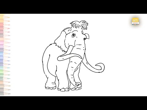 Manfred drawing from Ice Age | How to draw Ice Age character drawings step by step | Disney Drawings