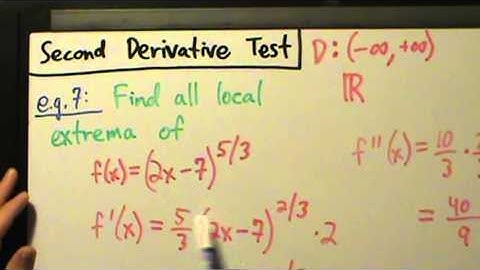 Calculus I - Second Derivative Test - Example 7