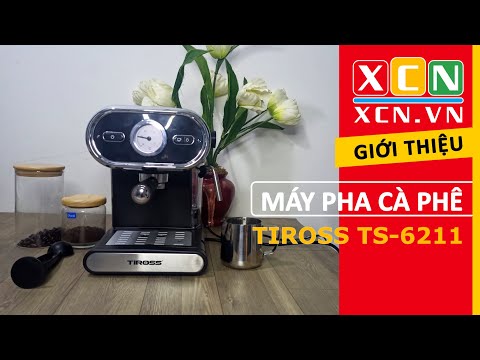 Máy pha cà phê Tiross TS6211 cao cấp (15 Bar -1100W): Giá rẻ, đẹp, pha Espresso/Capuchino/Latte ngon